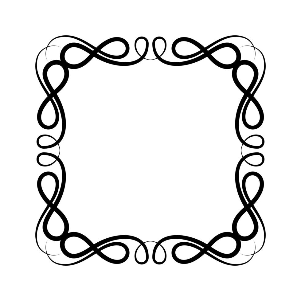 diseño de marco de ornamento negro aislado vector