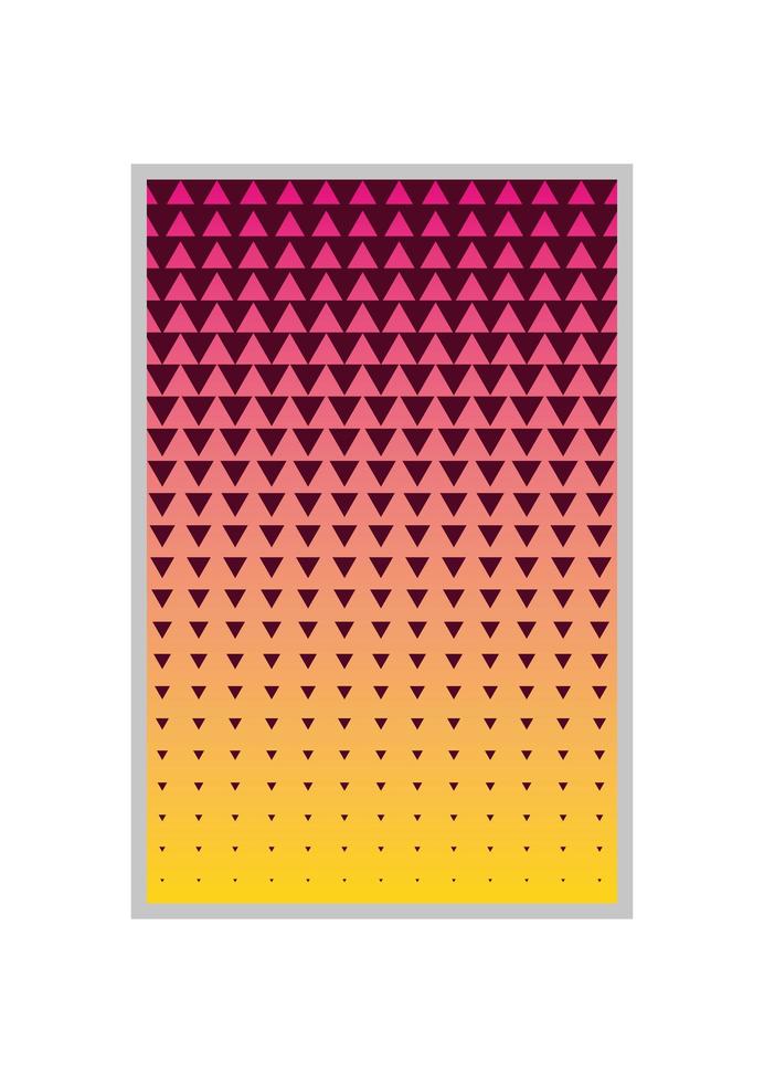 Pink with yellow gradient and triangle pattern background vector