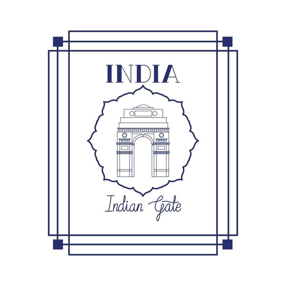 Edification of gate India and independence day vector