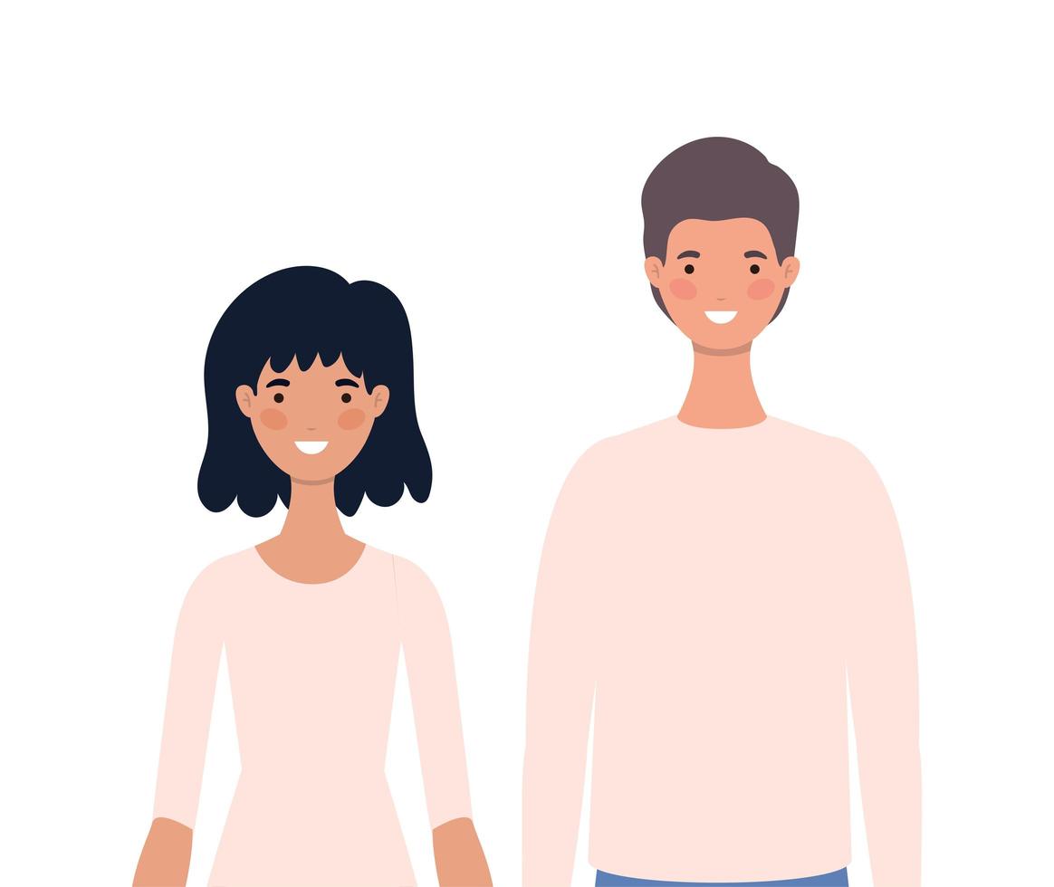 Women and men avatars cartoons design vector