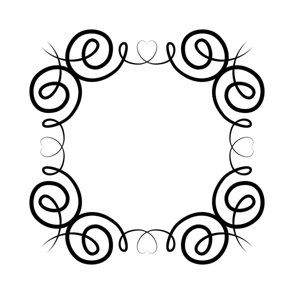 diseño de marco de ornamento negro aislado vector