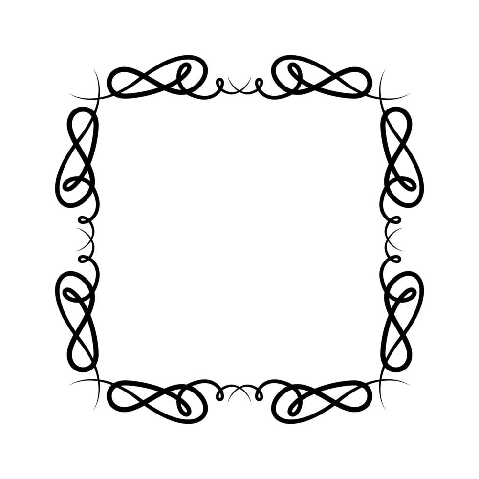 diseño de marco de ornamento negro aislado vector