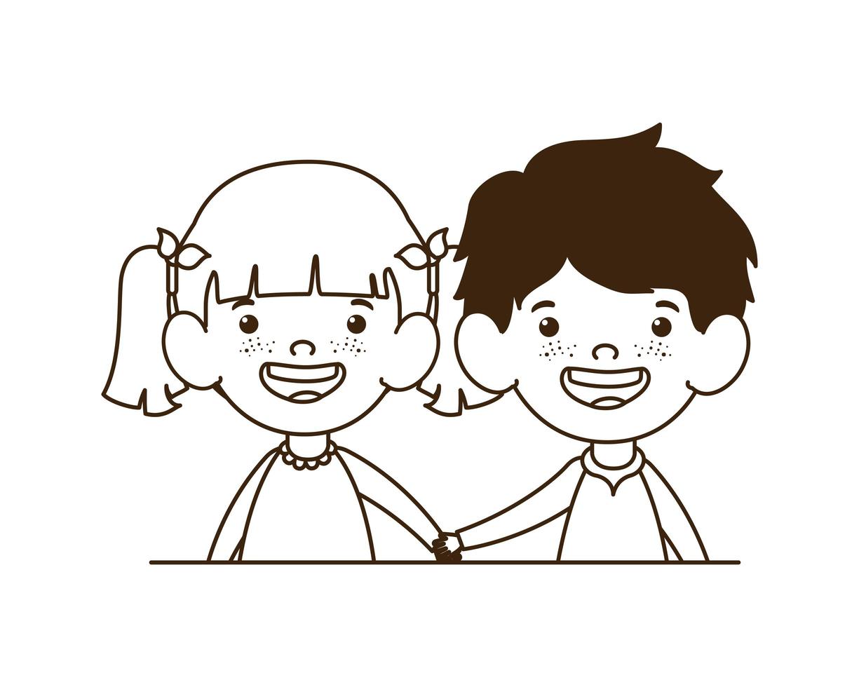 Silhouette of couple baby smiling on white background vector