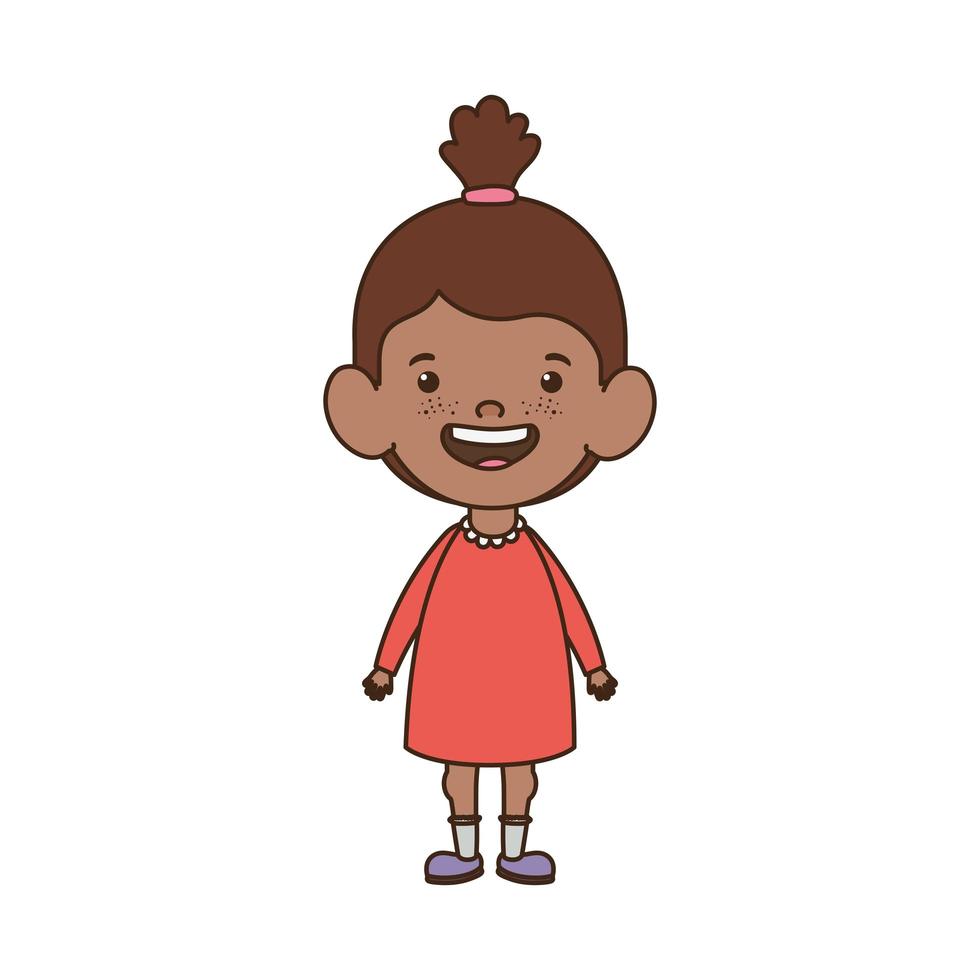 Baby girl standing smiling on white background vector