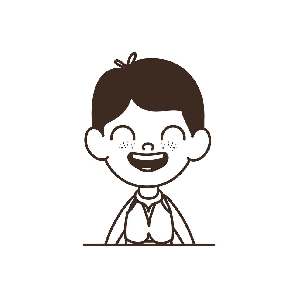 Silhouette of student boy smiling on white background vector