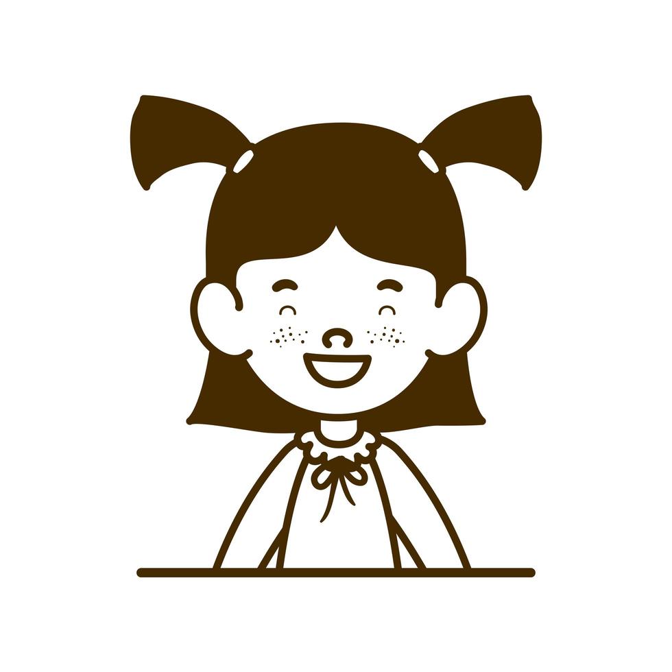Silhouette of student girl smiling on white background vector