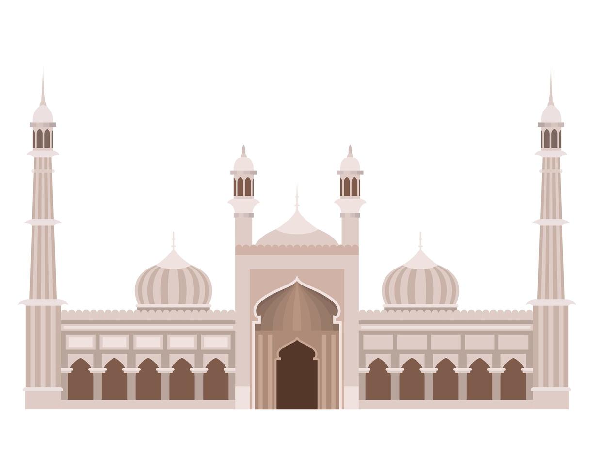 Edification of islamic mosque jama masjid and Indian vector