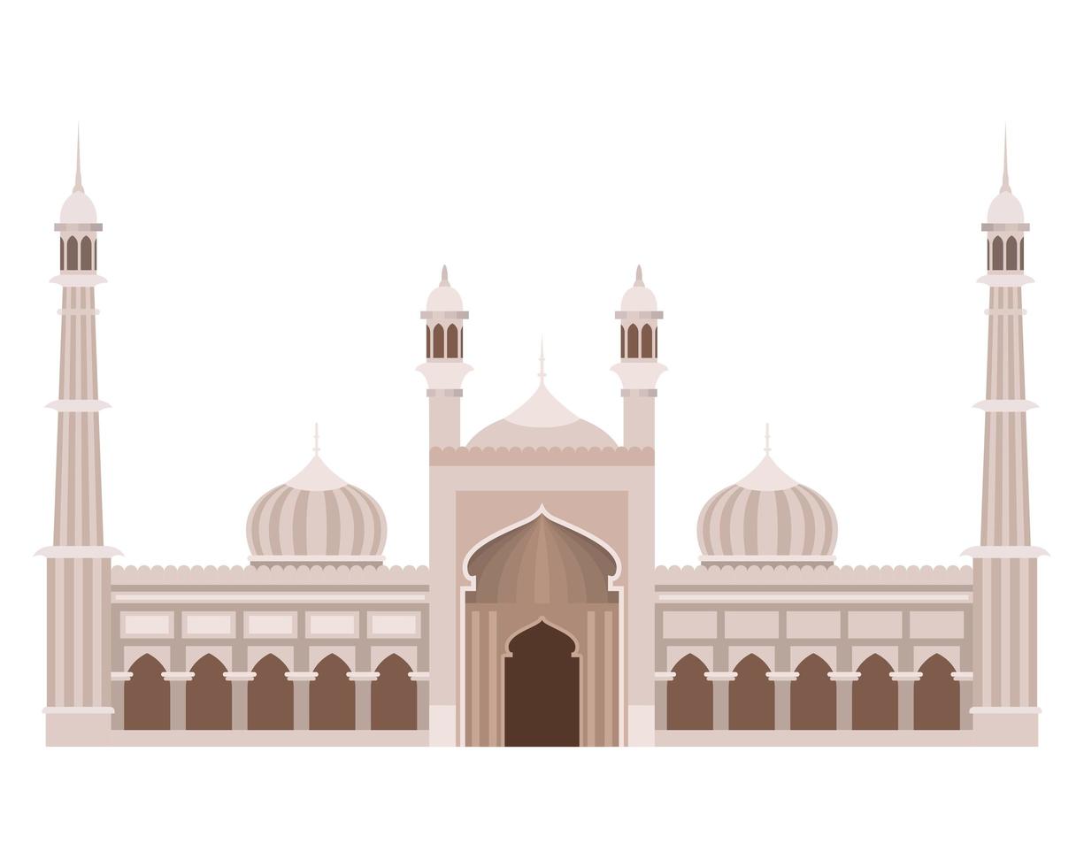 Edification of islamic mosque jama masjid and Indian vector