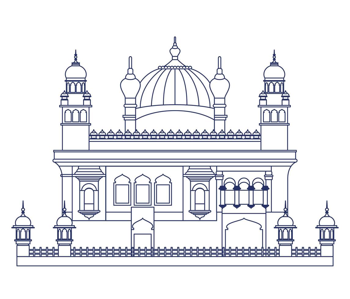 edificación del templo dorado de amritsar vector