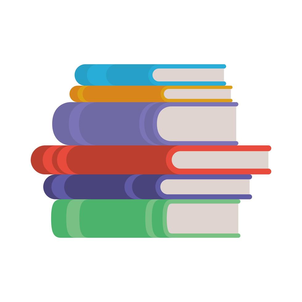 Stack of books on white background vector