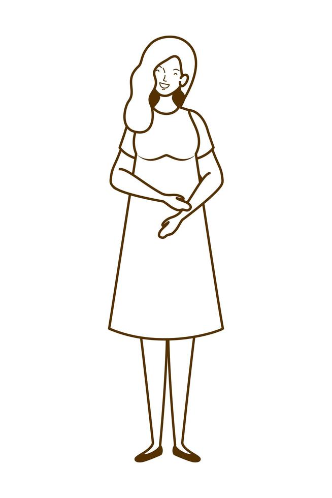 silueta, de, mujer embarazada, posición, blanco, plano de fondo vector