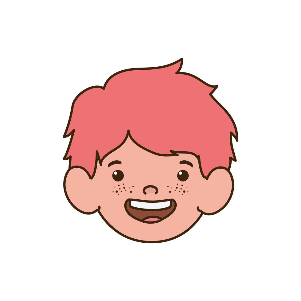 Head of baby boy smiling with white background vector