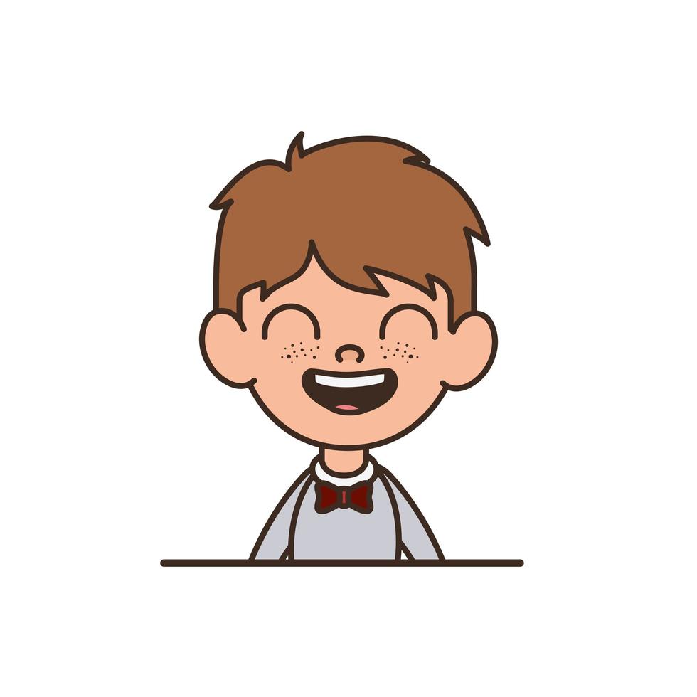 Student boy smiling on white background vector