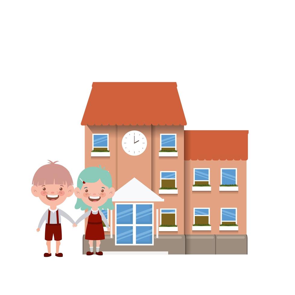 School building with students vector