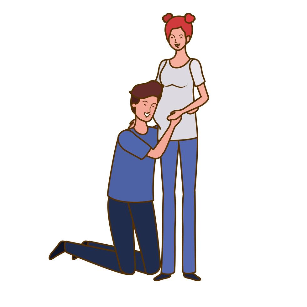 Pregnant woman with husband standing vector