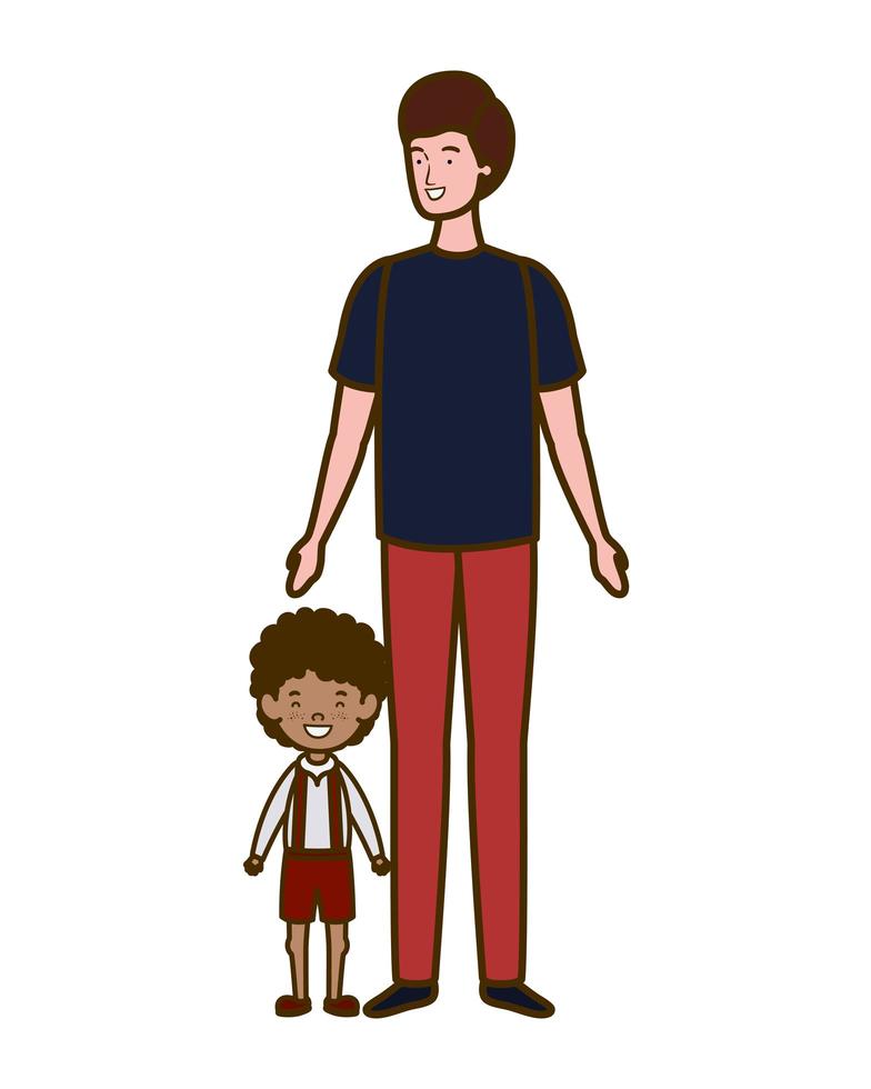 Father with son of back to school vector