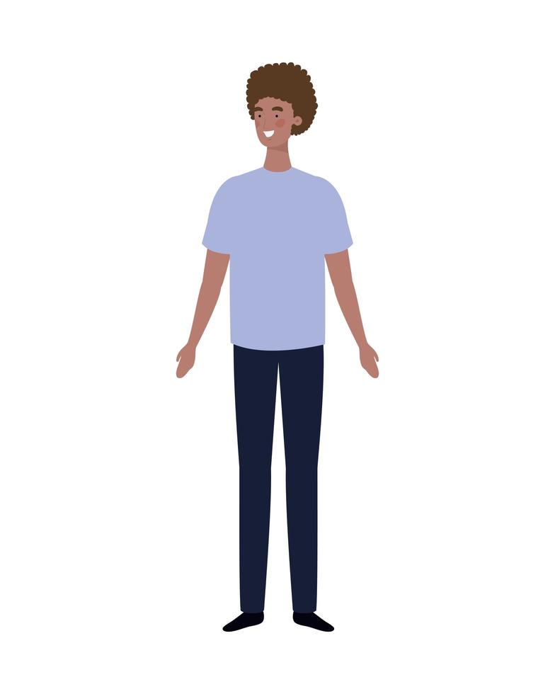Young man standing in white background vector