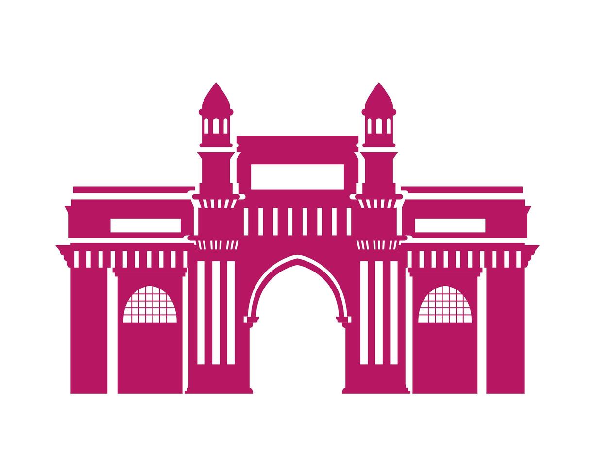 Edification of gateway of India isolated icon vector