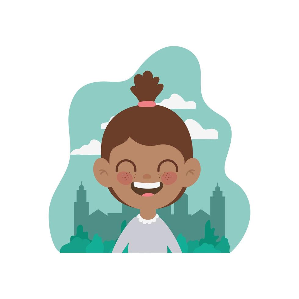 Student girl smiling with landscape background vector