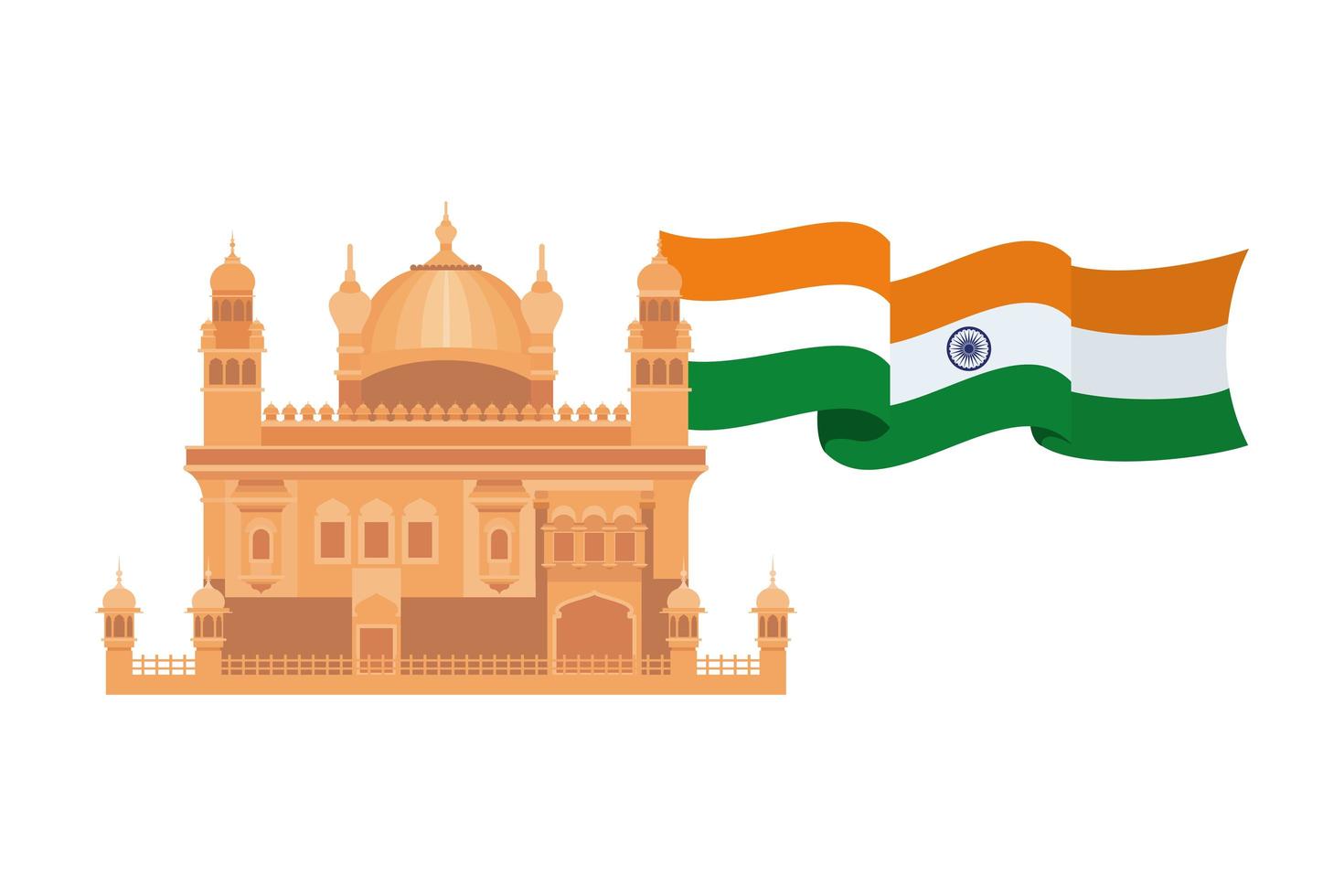 Celebration of Indian independence day with flag vector