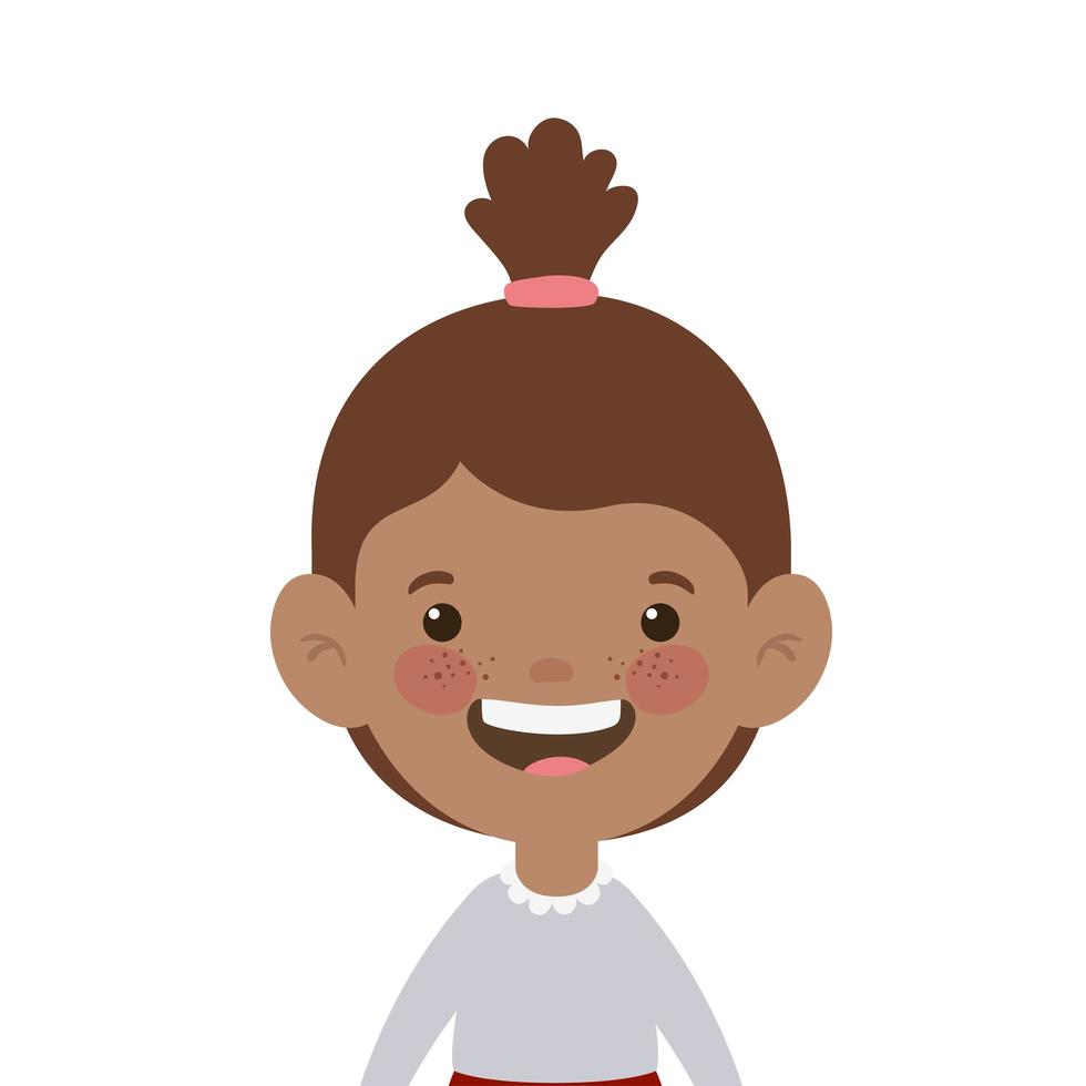 Student girl smiling on white background vector