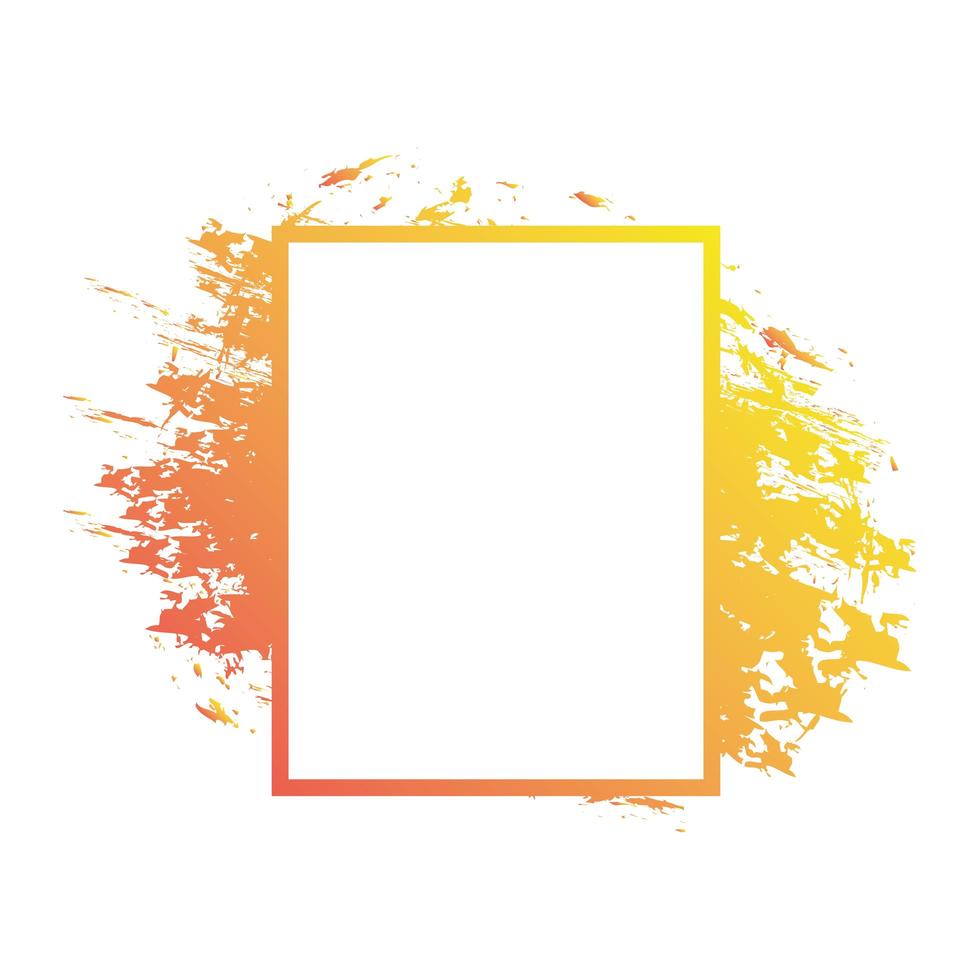 Modern frame orange yellow and splash vector