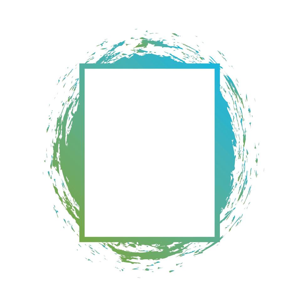 Modern frame blue green and splash vector