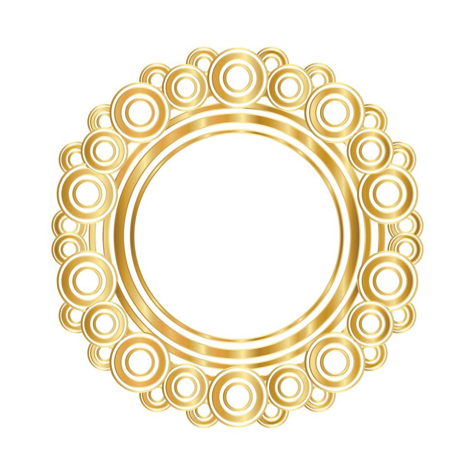 Modern circle frame gold design vector