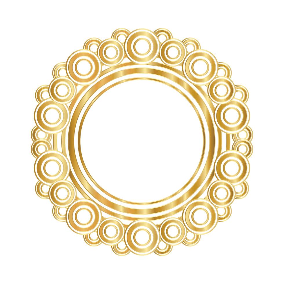 Modern circle frame gold design vector