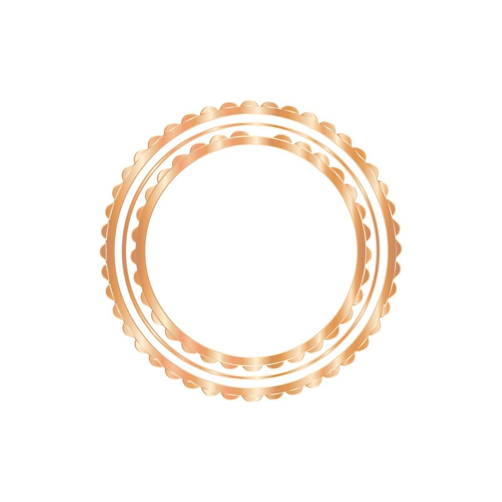 Modern circle frame gold design vector