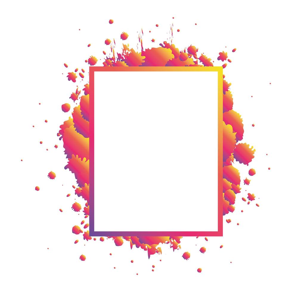 Modern frame pink and splash vector