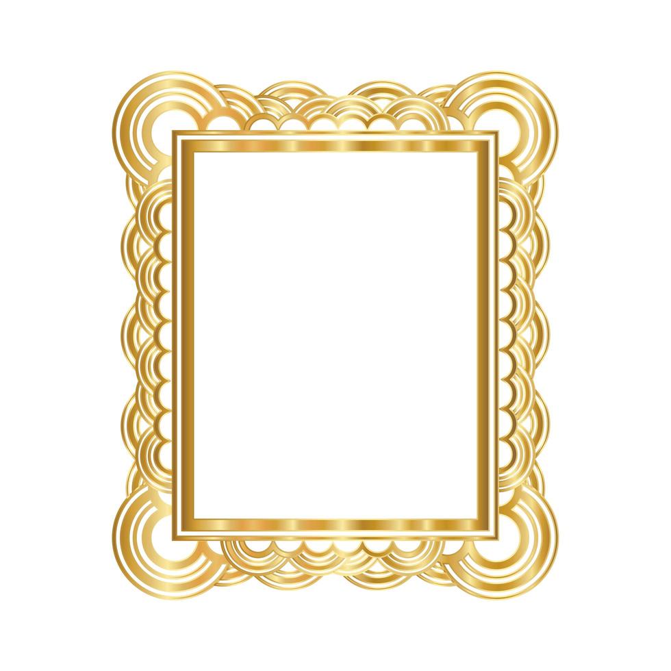 Modern gold frame design vector