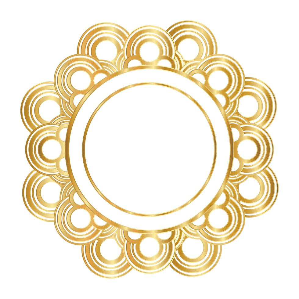 marco de círculo moderno diseño dorado vector