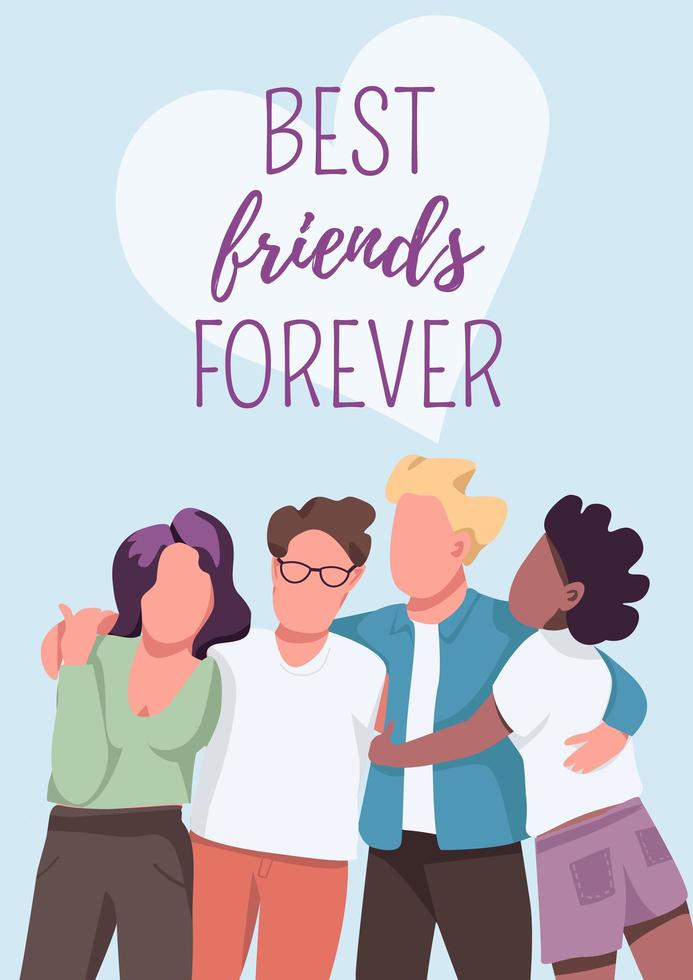Best friends forever poster vector