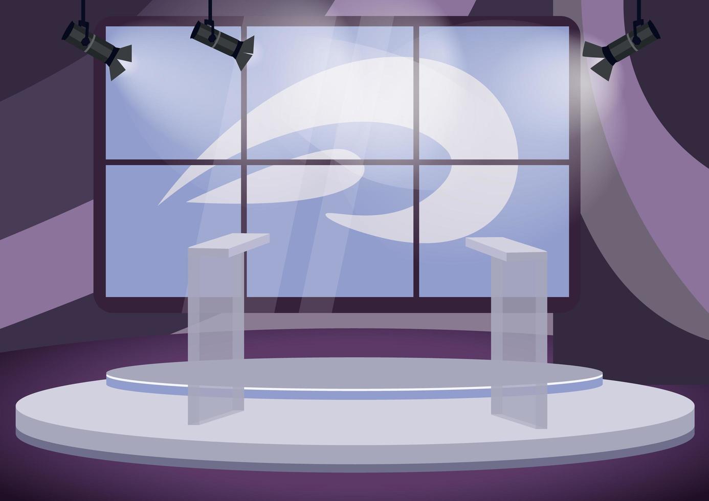 Political talk show studio vector