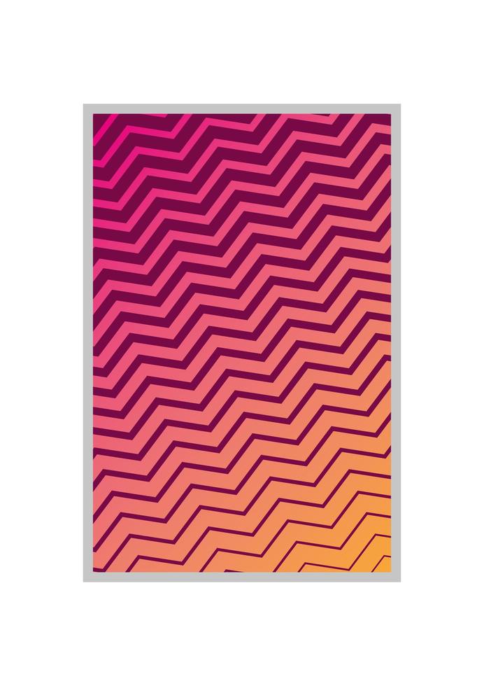 Pink with yellow gradient and striped background frame vector