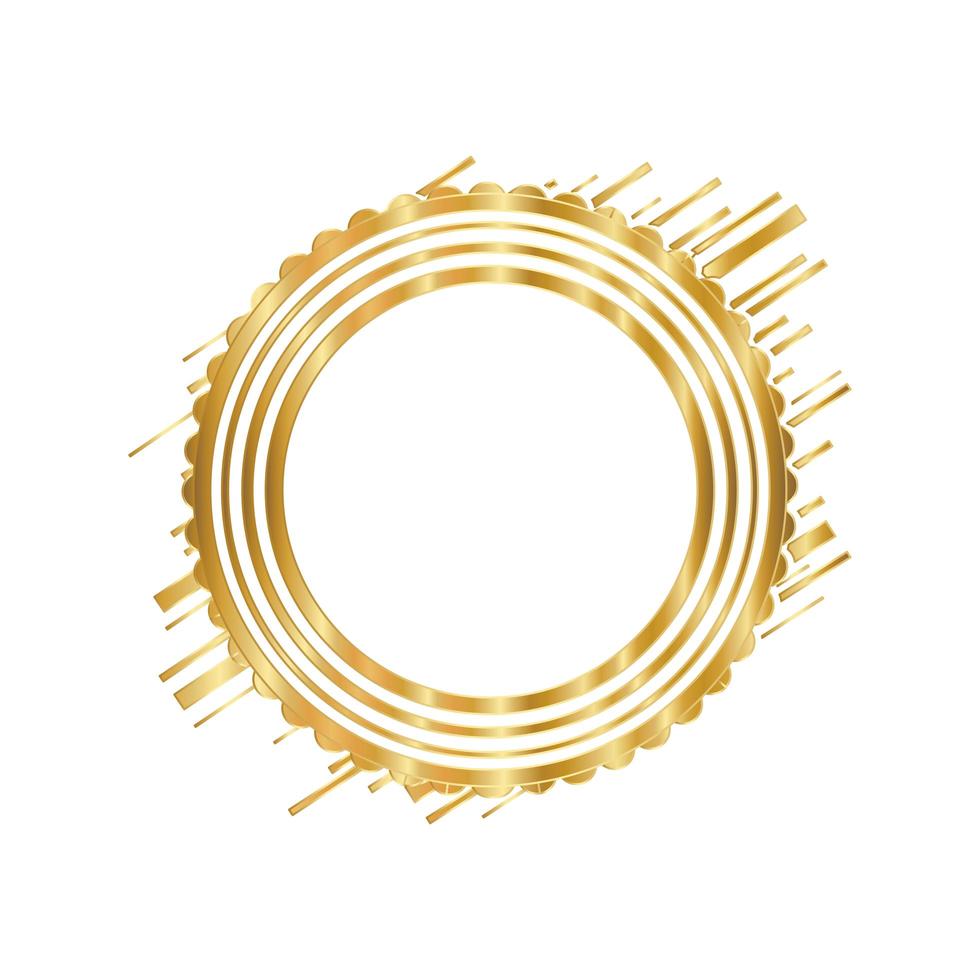 Modern circle frame gold design vector