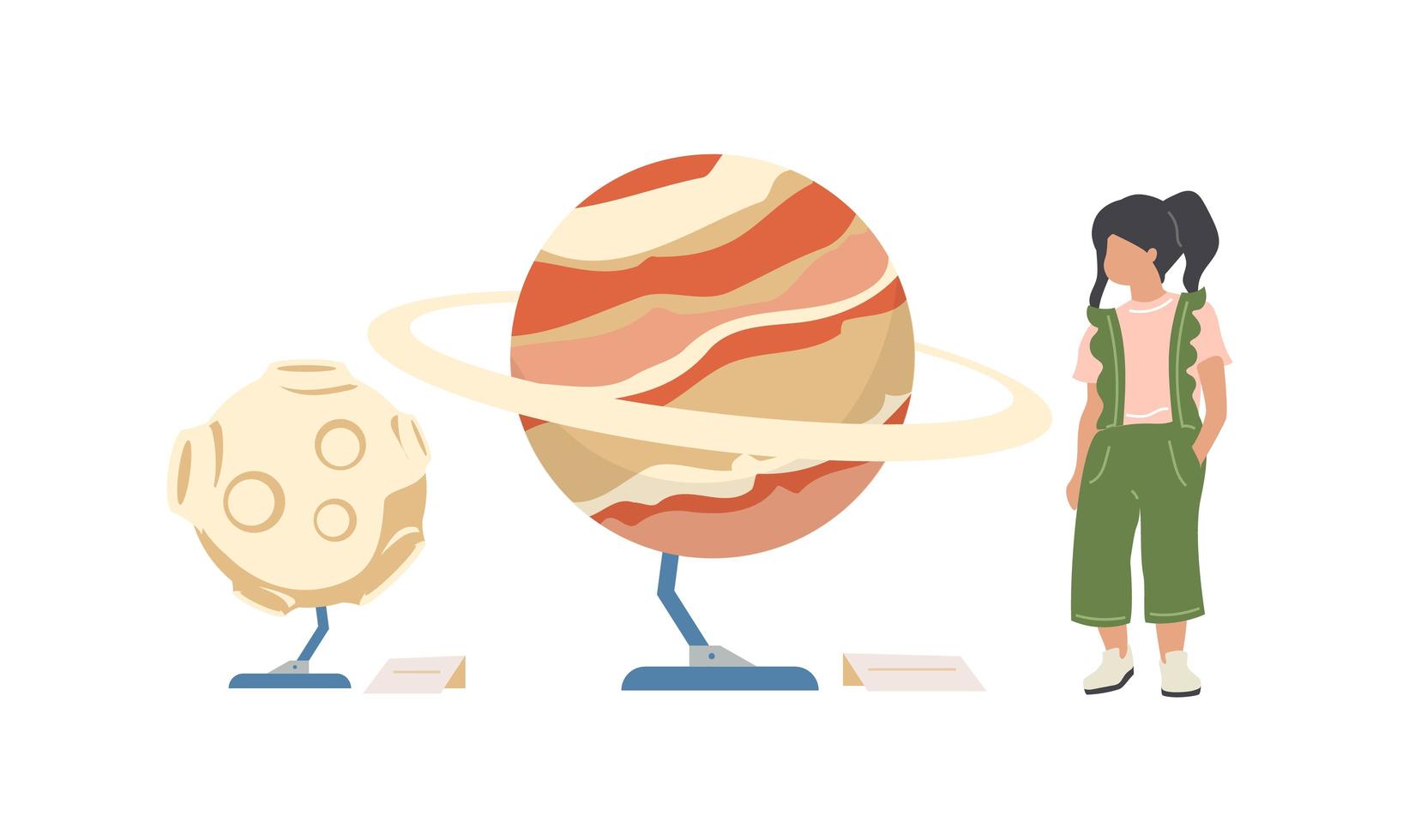 Child in planetarium vector