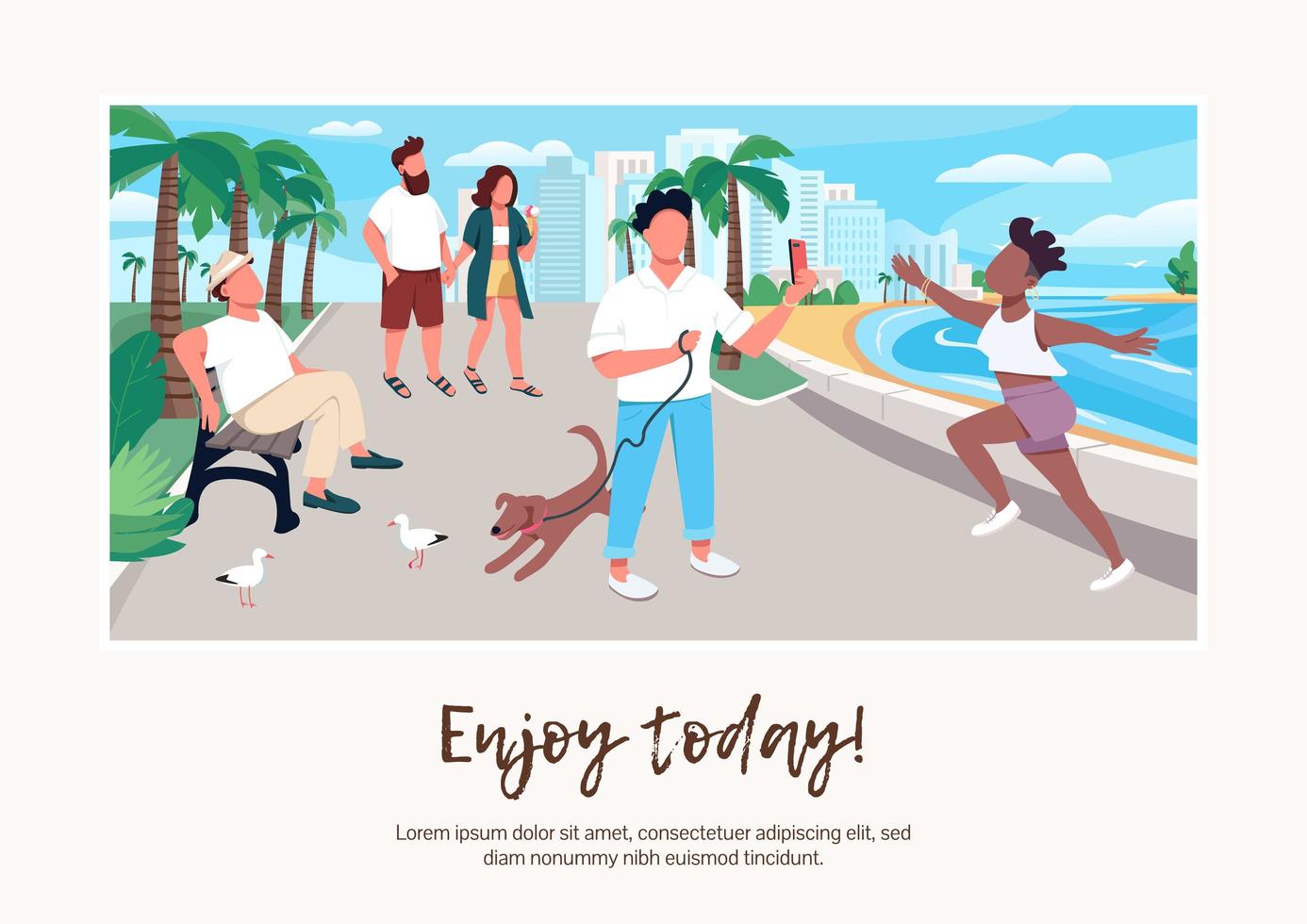 Enjoy today outside banner vector