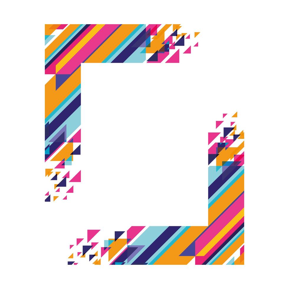 Modern frame multicolored and striped vector