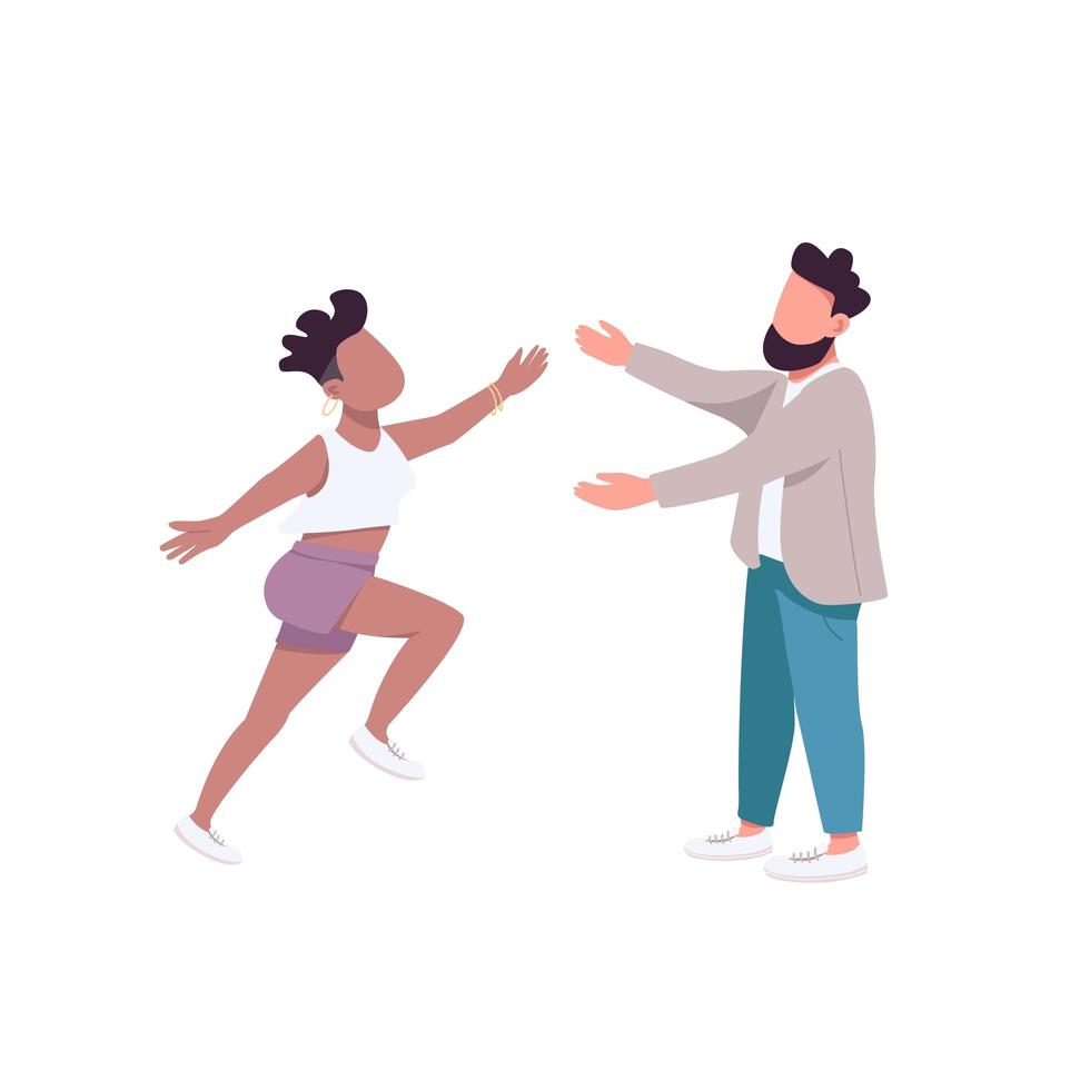 Woman run to hug man vector