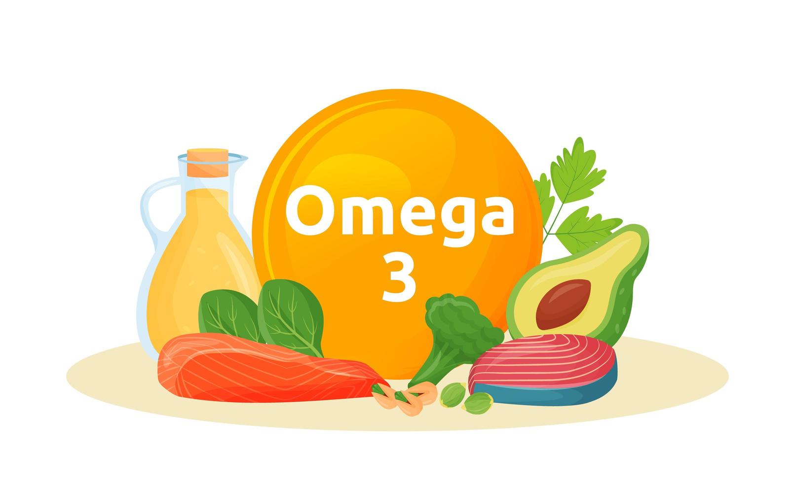 alcance de los productos de omega 3 vector