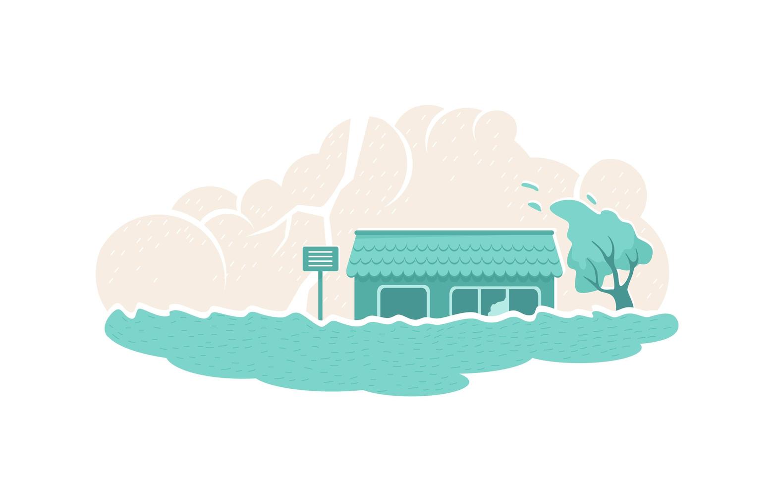 Flood natural disaster vector