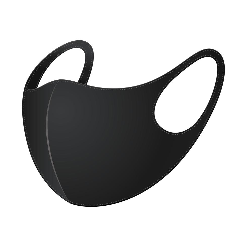 diseño de icono negro de mascarilla vector