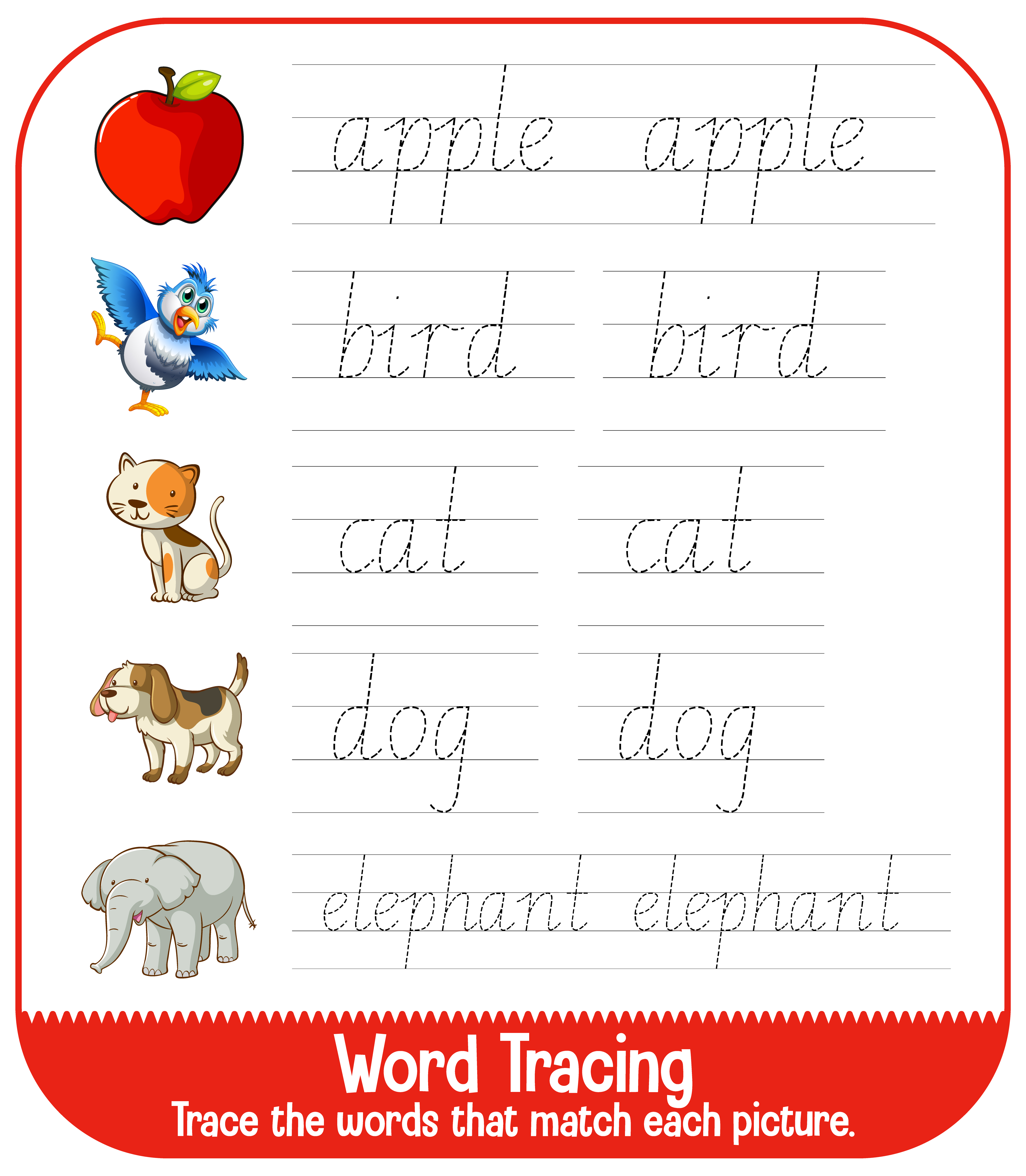 english alphabet tracing worksheets 1761977 vector art at vecteezy