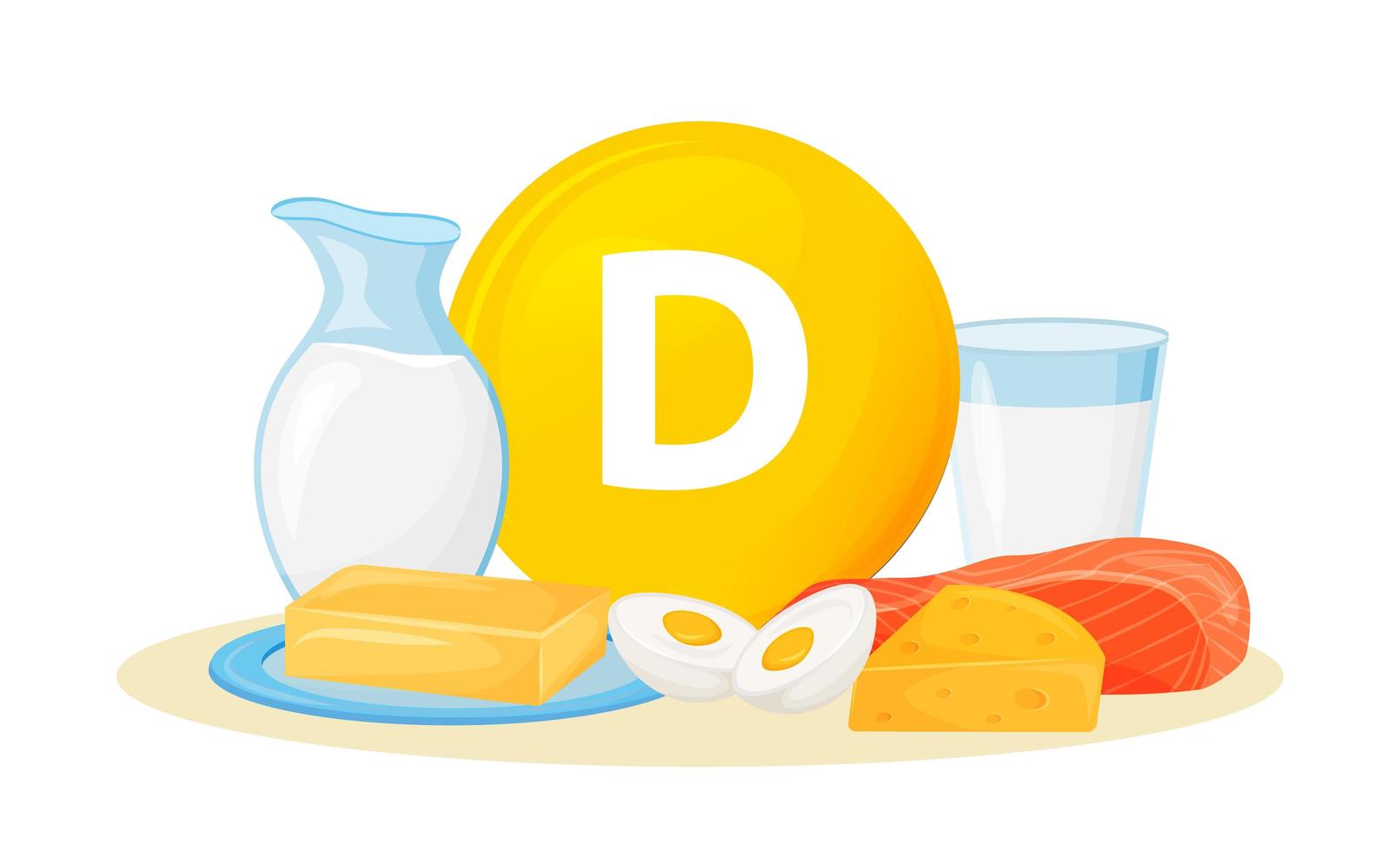 Vitamin D food sources vector
