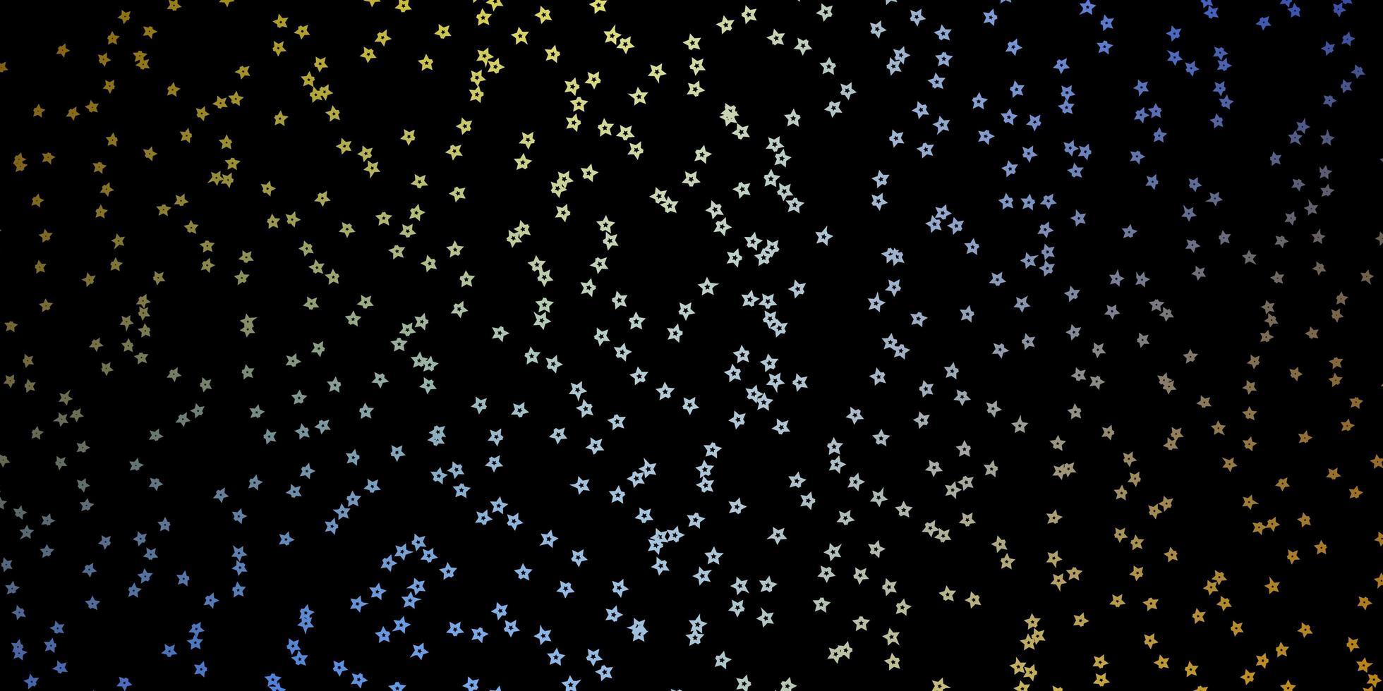 patrón azul oscuro, amarillo con estrellas abstractas. vector