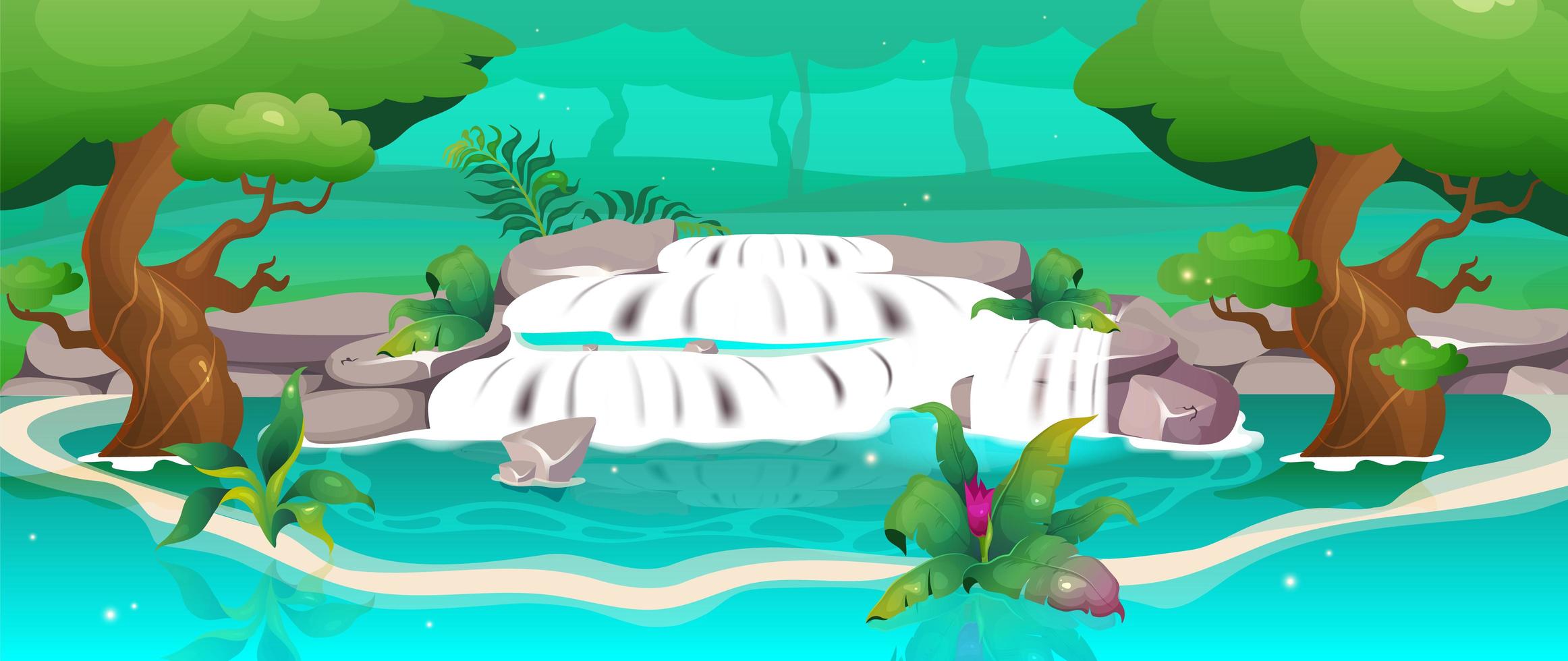 Jungle with water vector