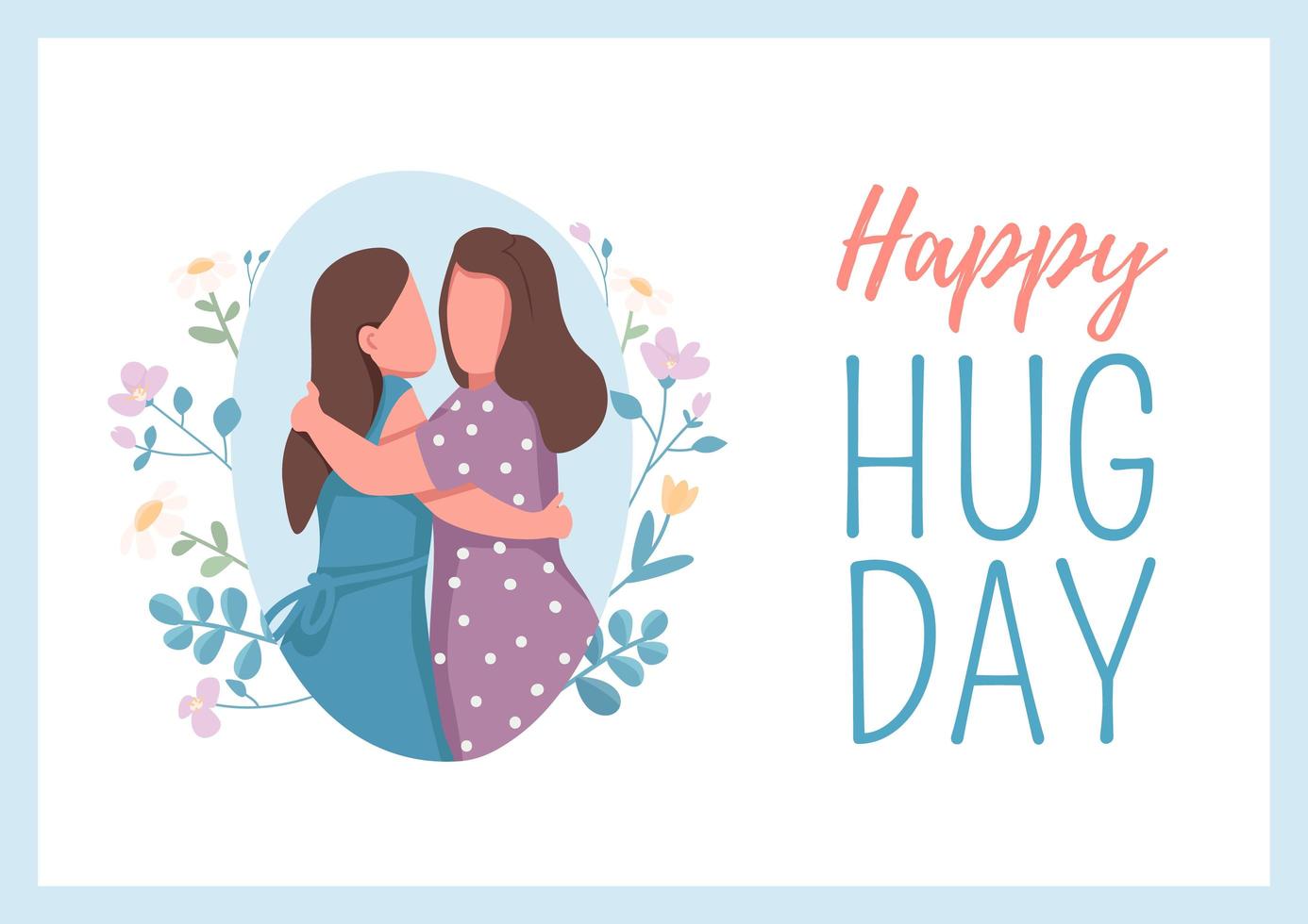 Happy hug day poster vector