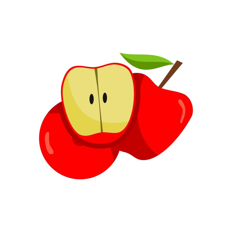 Red apple Fruit Design Isolated vector